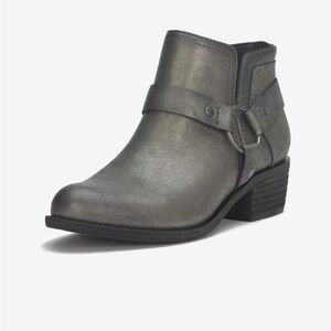 Lucky Brand Boltin Leather Silver Western Ankle Buckle Boots New 9.5